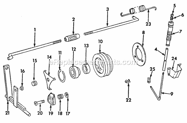 Engine Driven Power Take-Off Diagram and Parts List for 147 2050041U, 2050203U Cub Cadet Lawn Tractor